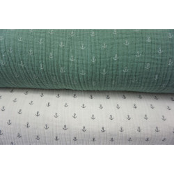 Double Gauze Musselin Anker dunkelmint